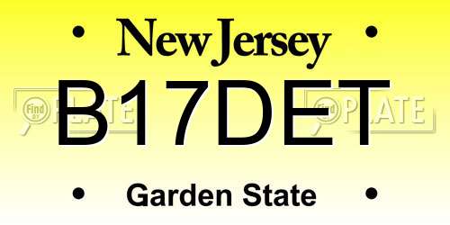 B17DET New Jersey License Plate