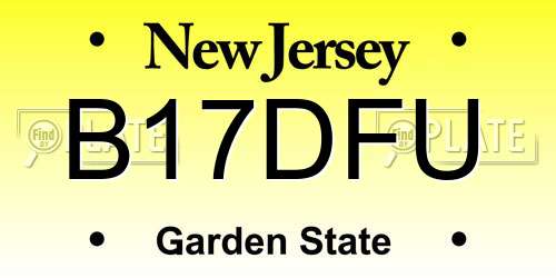 B17DFU New Jersey License Plate
