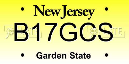 B17GCS New Jersey License Plate