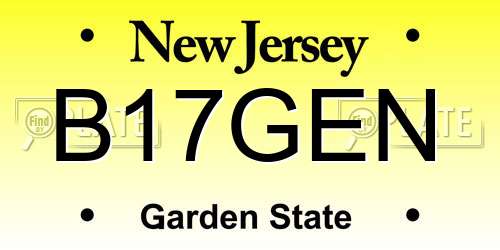 B17GEN New Jersey License Plate
