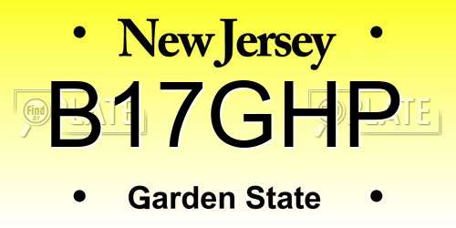 B17GHP New Jersey License Plate