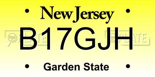 B17GJH New Jersey License Plate