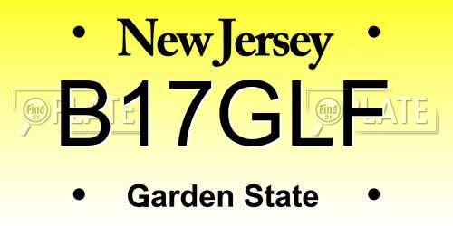 B17GLF New Jersey License Plate