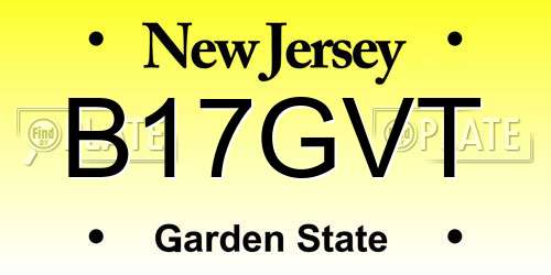B17GVT New Jersey License Plate