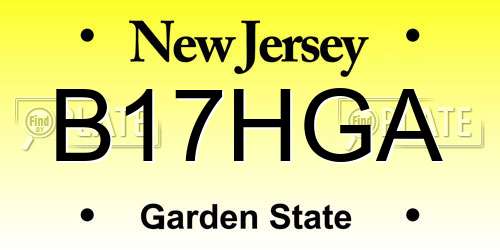B17HGA New Jersey License Plate