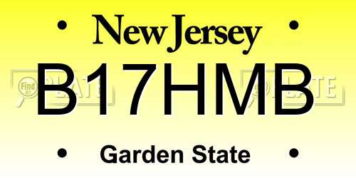 B17HMB New Jersey License Plate