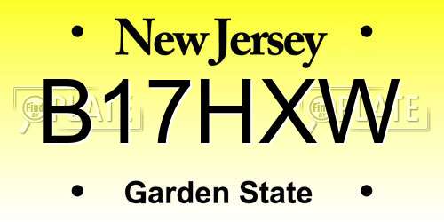 B17HXW New Jersey License Plate