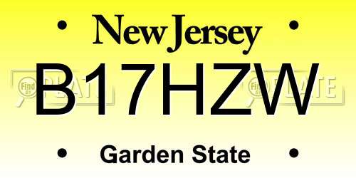 B17HZW New Jersey License Plate