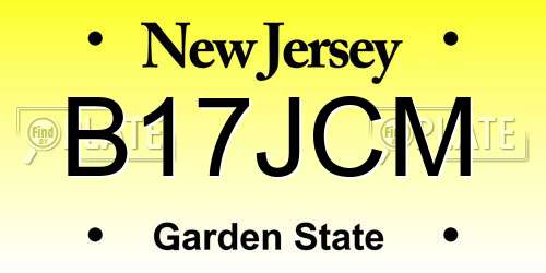 B17JCM New Jersey License Plate