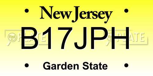 B17JPH New Jersey License Plate