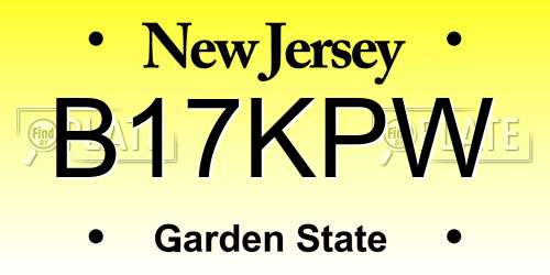 B17KPW New Jersey License Plate