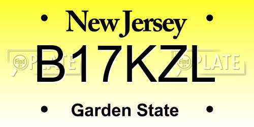 B17KZL New Jersey License Plate