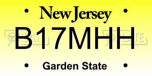B17MHH New Jersey License Plate
