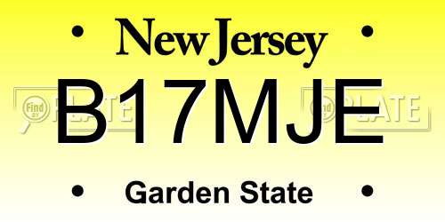 B17MJE New Jersey License Plate
