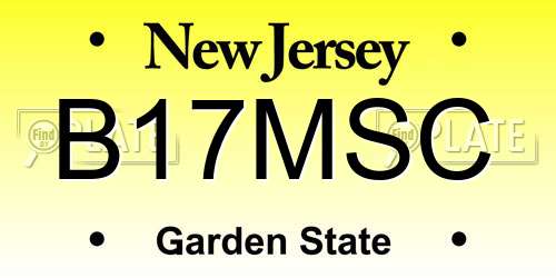 B17MSC New Jersey License Plate