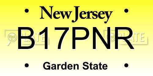 B17PNR New Jersey License Plate