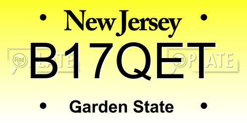 B17QET New Jersey License Plate