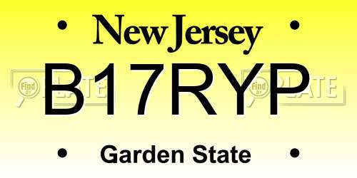 B17RYP New Jersey License Plate