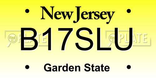 B17SLU New Jersey License Plate