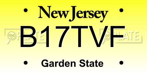 B17TVF New Jersey License Plate