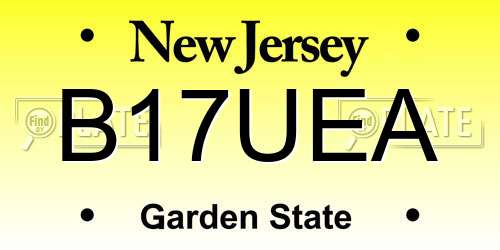 B17UEA New Jersey License Plate