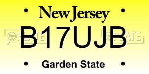 B17UJB New Jersey License Plate