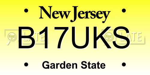 B17UKS New Jersey License Plate