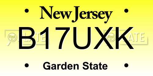 B17UXK New Jersey License Plate