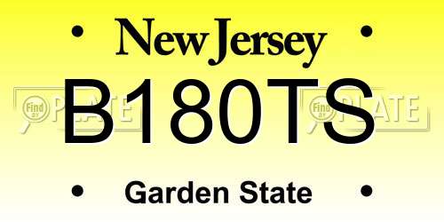 B180TS New Jersey License Plate