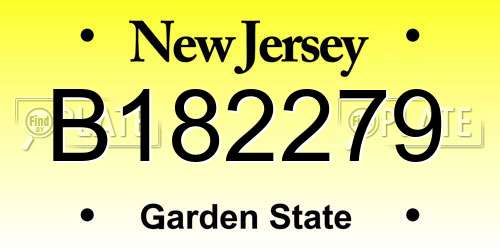 B182279 New Jersey License Plate