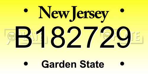 B182729 New Jersey License Plate