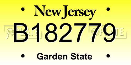 B182779 New Jersey License Plate
