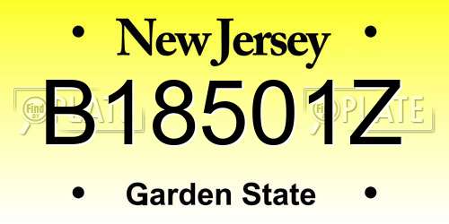 B18501Z New Jersey License Plate