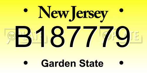 B187779 New Jersey License Plate