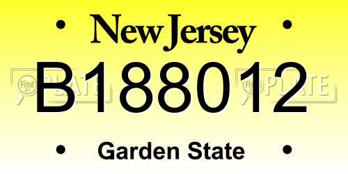 B188012 New Jersey License Plate