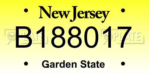 B188017 New Jersey License Plate