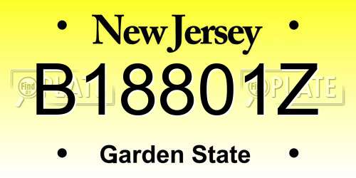 B18801Z New Jersey License Plate