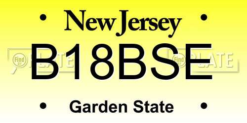 B18BSE New Jersey License Plate