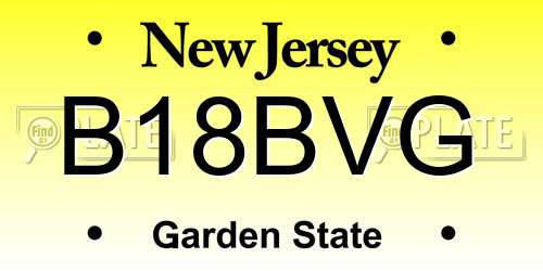 B18BVG New Jersey License Plate