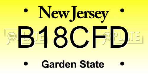 B18CFD New Jersey License Plate