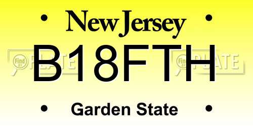 B18FTH New Jersey License Plate