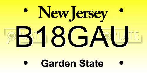 B18GAU New Jersey License Plate