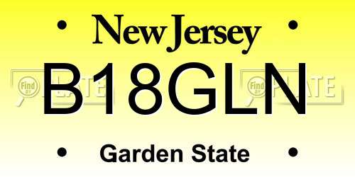 B18GLN New Jersey License Plate
