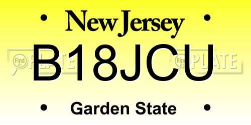 B18JCU New Jersey License Plate