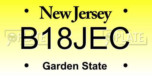 B18JEC New Jersey License Plate