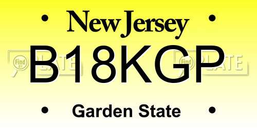 B18KGP New Jersey License Plate