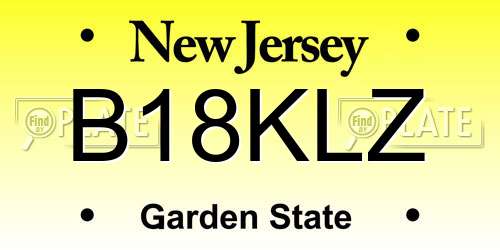 B18KLZ New Jersey License Plate