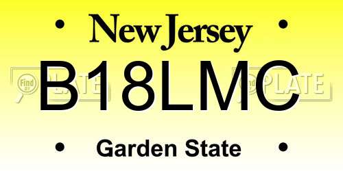B18LMC New Jersey License Plate