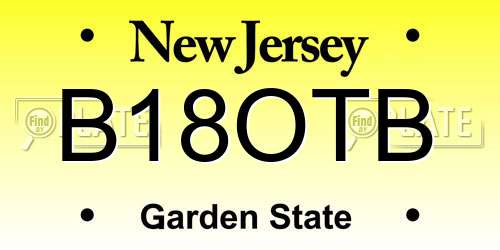 B18OTB New Jersey License Plate
