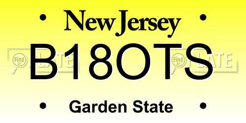 B18OTS New Jersey License Plate